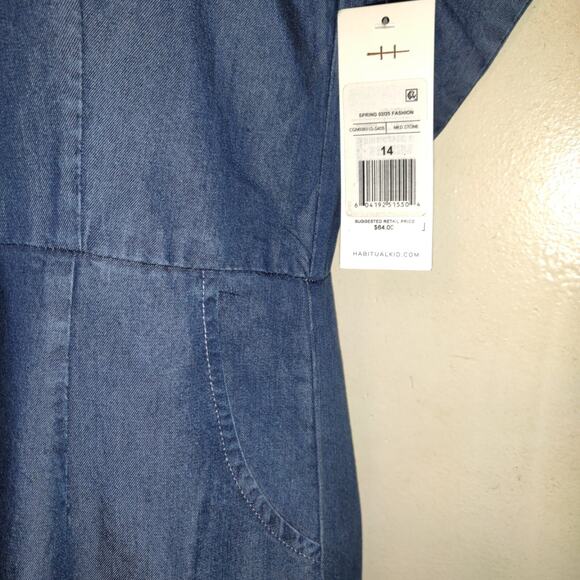 Habitual Kid BLUE JUMPSUIT Overalls GIRLS 14 Denim Look Lyocell NWT NEW was $64 - Picture 6 of 16